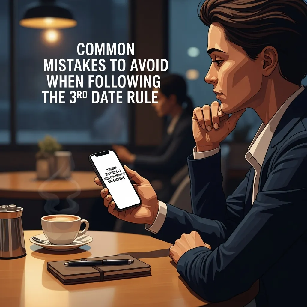 Illustration of common mistakes to avoid when following the 3rd date rule in modern dating