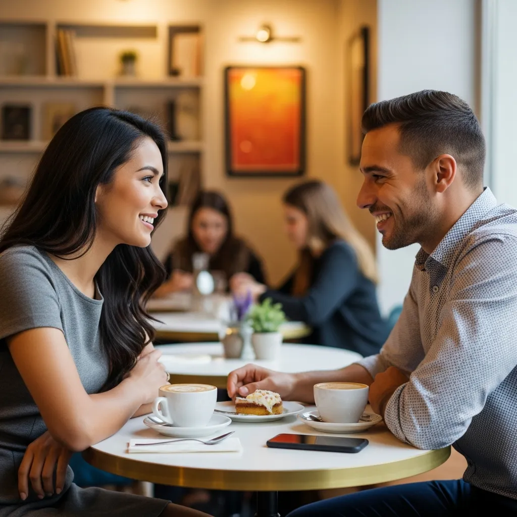 Modern dating lifestyle combining app-based connections and in-person relationships