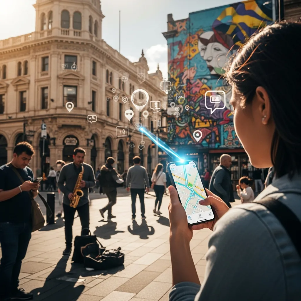 Concept image showing pros and cons of dating apps versus meeting people in person