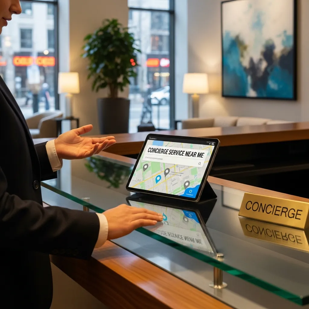 Luxury concierge desk providing premium customer support services